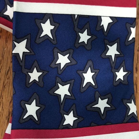 Carter & Holmes American Flag Tie Stars & Stripes 💯% Silk EUC - Picture 2 of 5